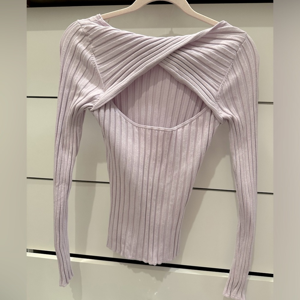 Wrap over-back sweater